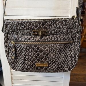 Gianni Bini Gray Snake Print Crossbody Bag